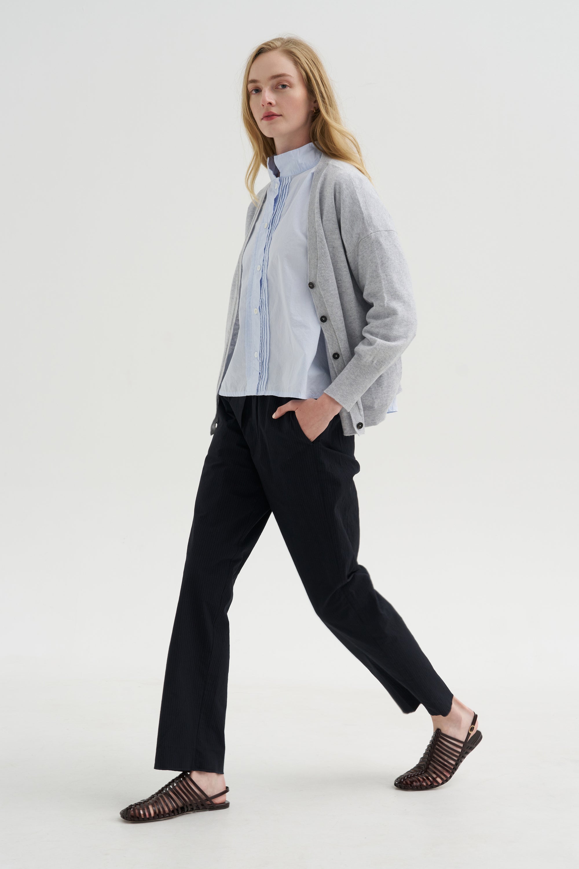 Silvy Pants, Black &amp; Navy Stripe