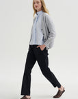 Silvy Pants, Black & Navy Stripe