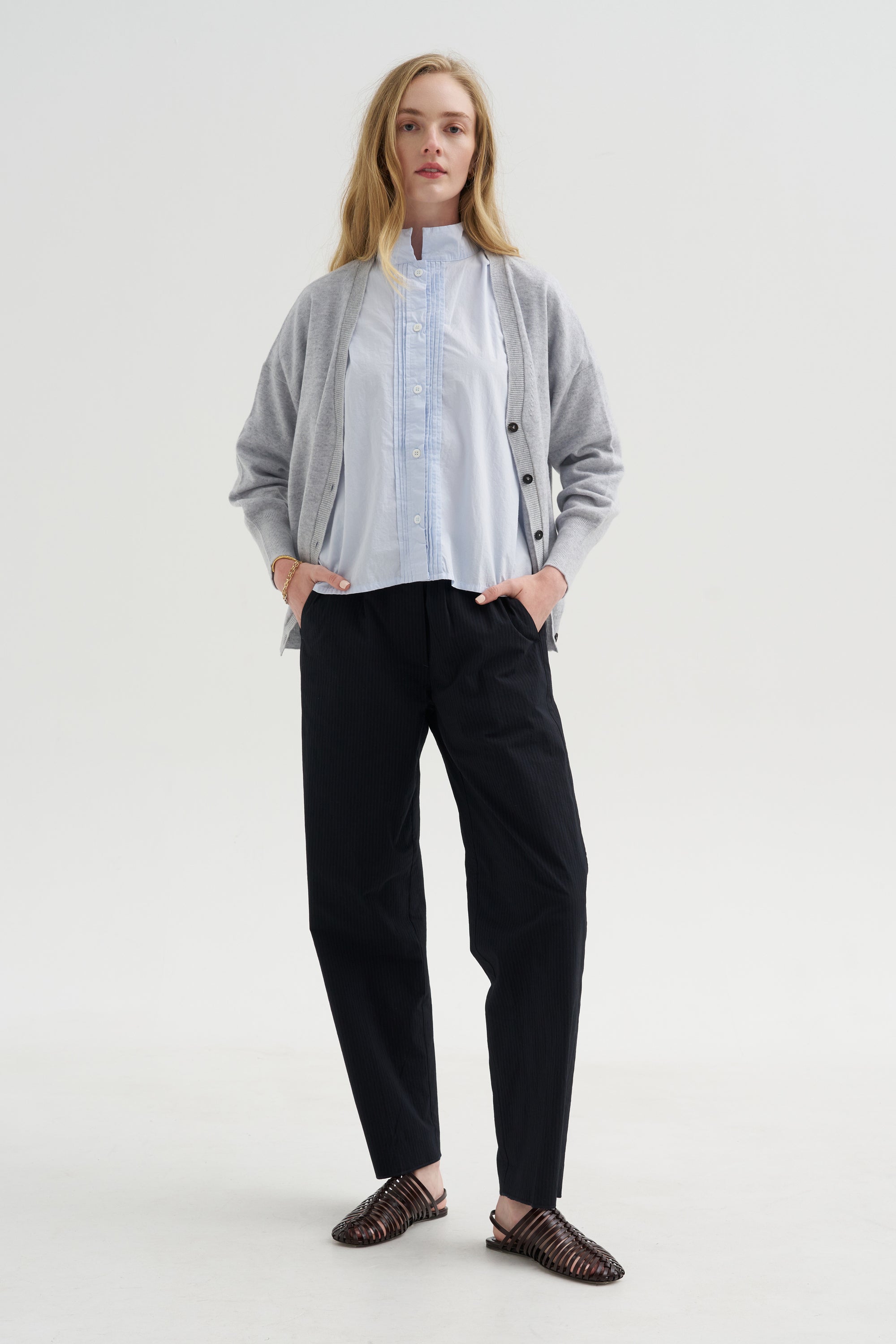 Silvy Pants, Black &amp; Navy Stripe