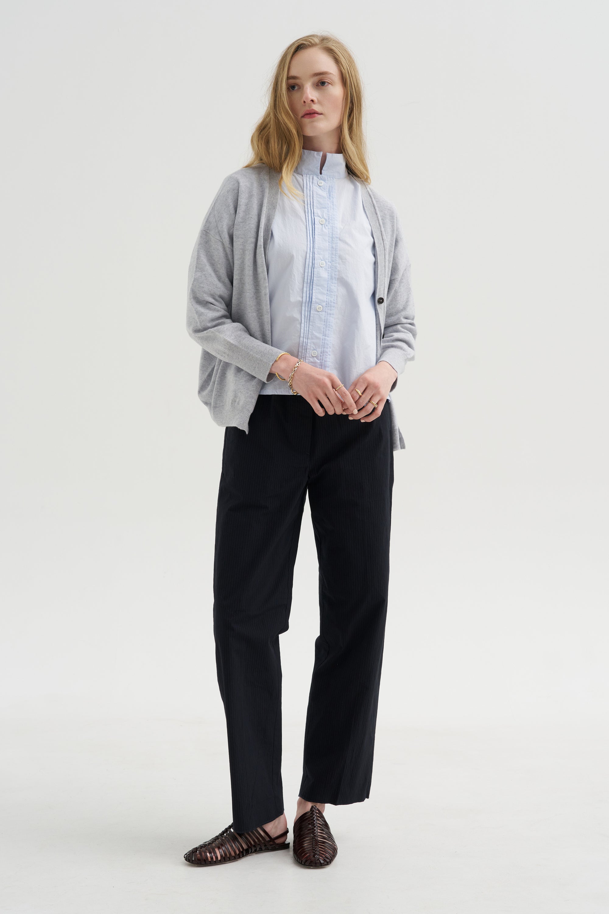 Silvy Pants, Black &amp; Navy Stripe