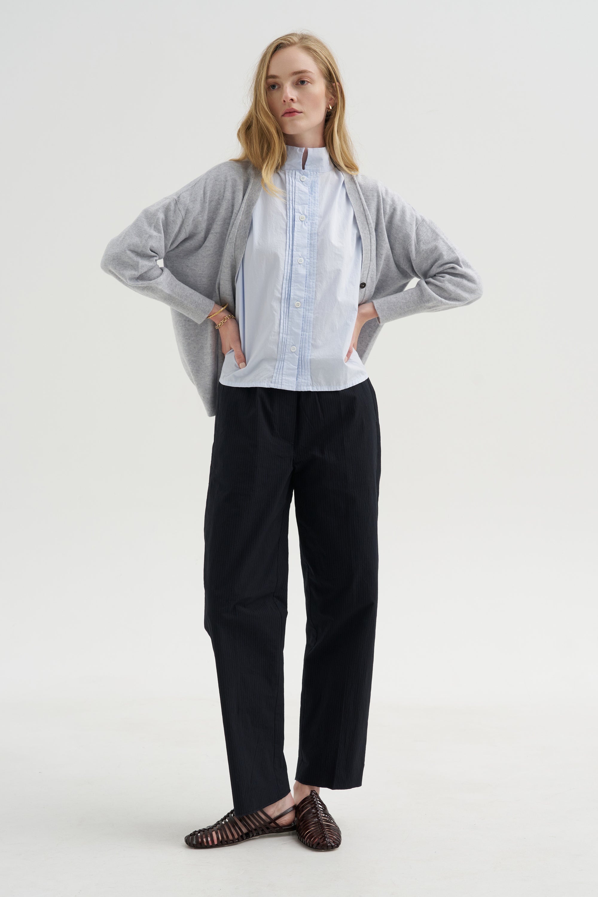 Silvy Pants, Black &amp; Navy Stripe