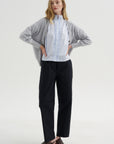 Silvy Pants, Black & Navy Stripe