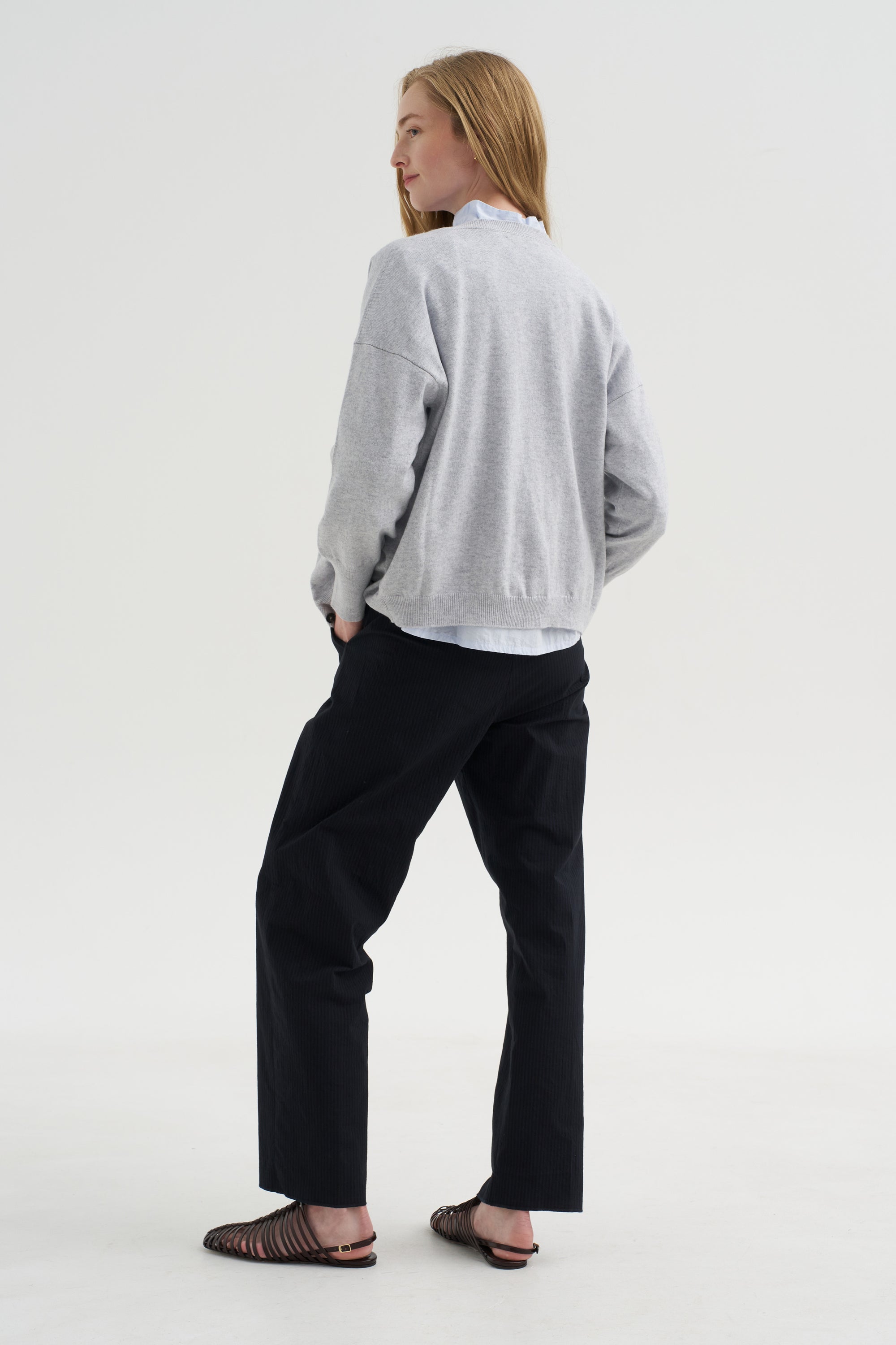 Silvy Pants, Black &amp; Navy Stripe