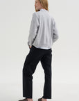Silvy Pants, Black & Navy Stripe