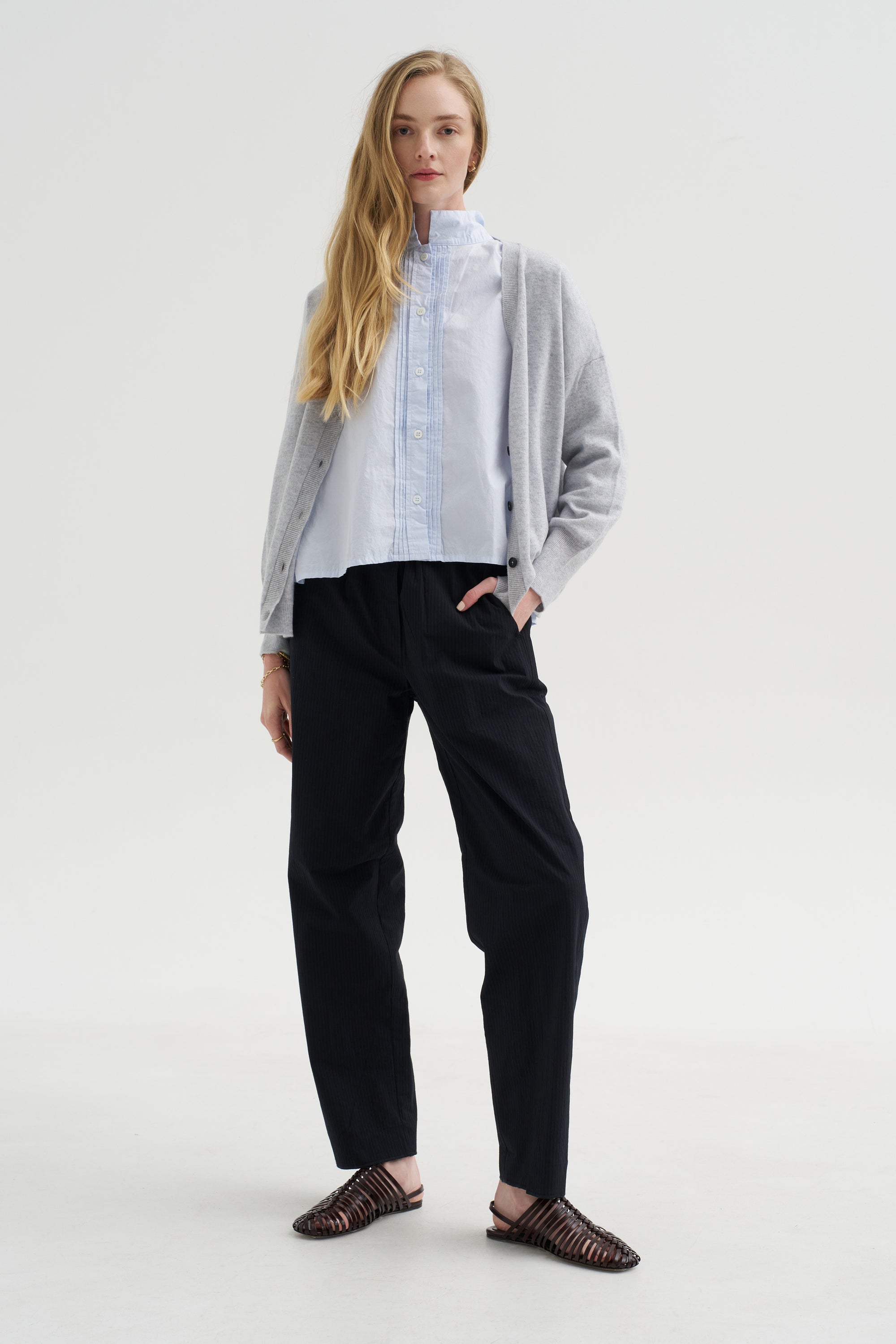 Silvy Pants, Black &amp; Navy Stripe