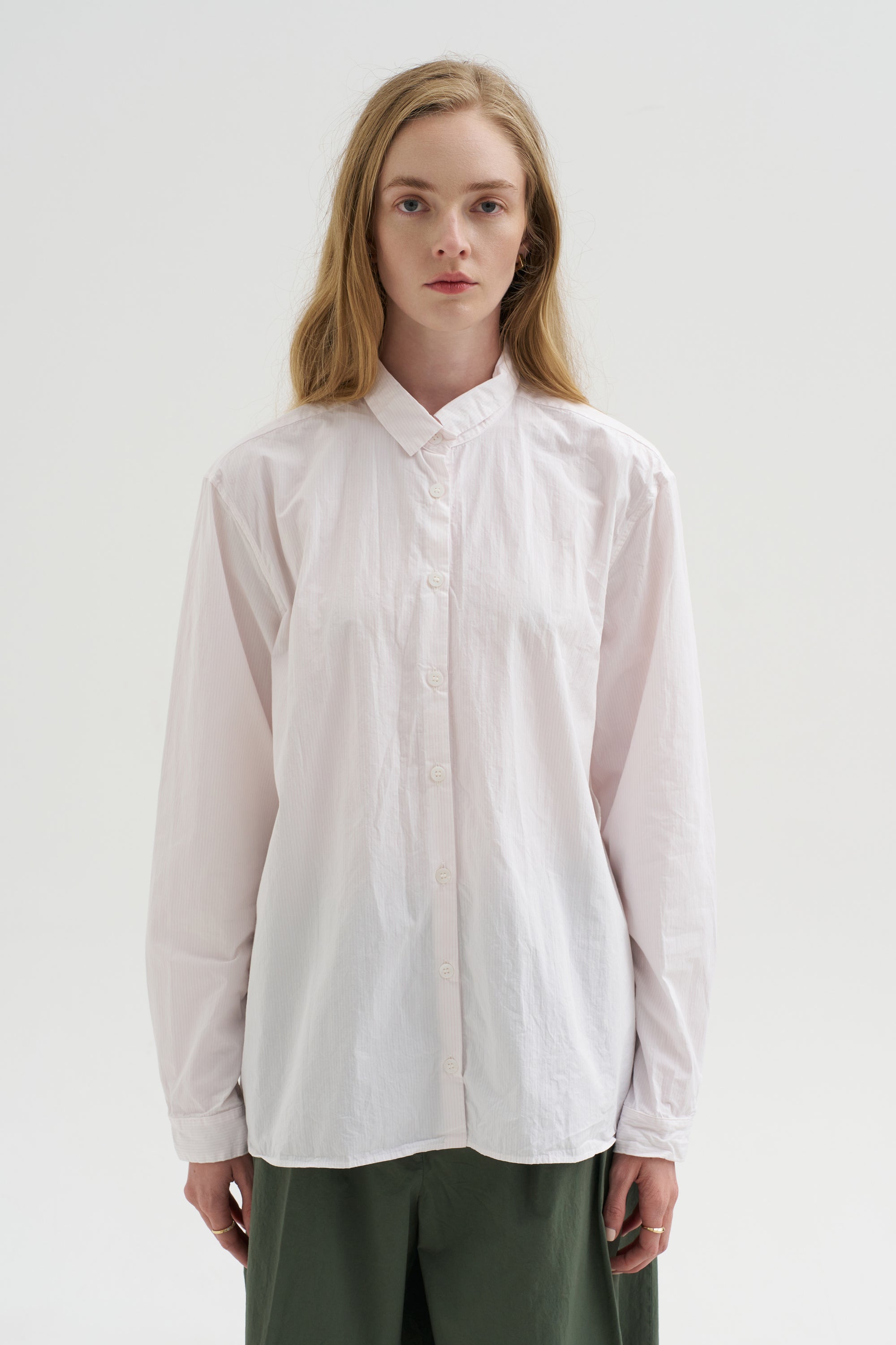 Loose Tyrol Shirt, Pink Stripe