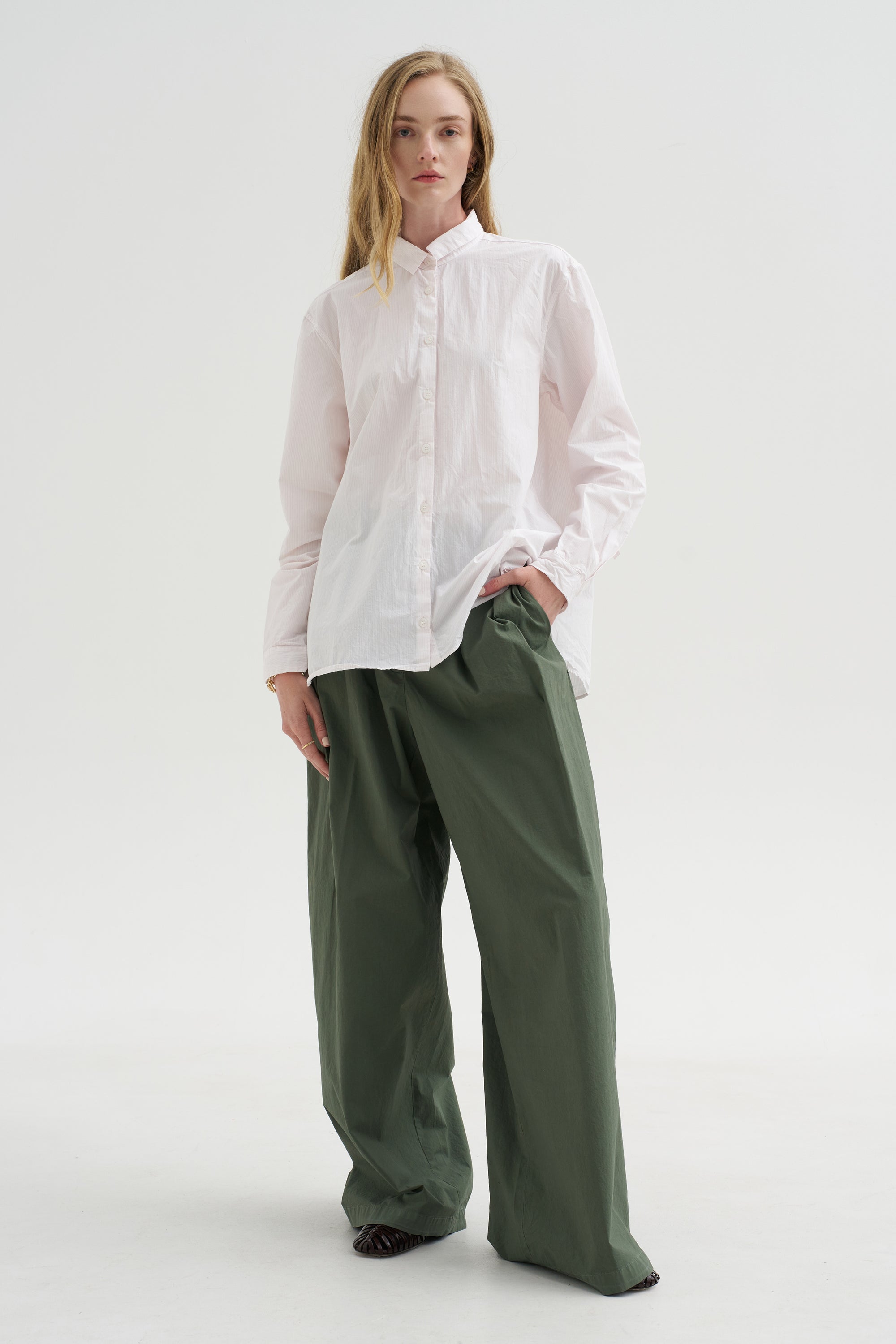 Loose Tyrol Shirt, Pink Stripe