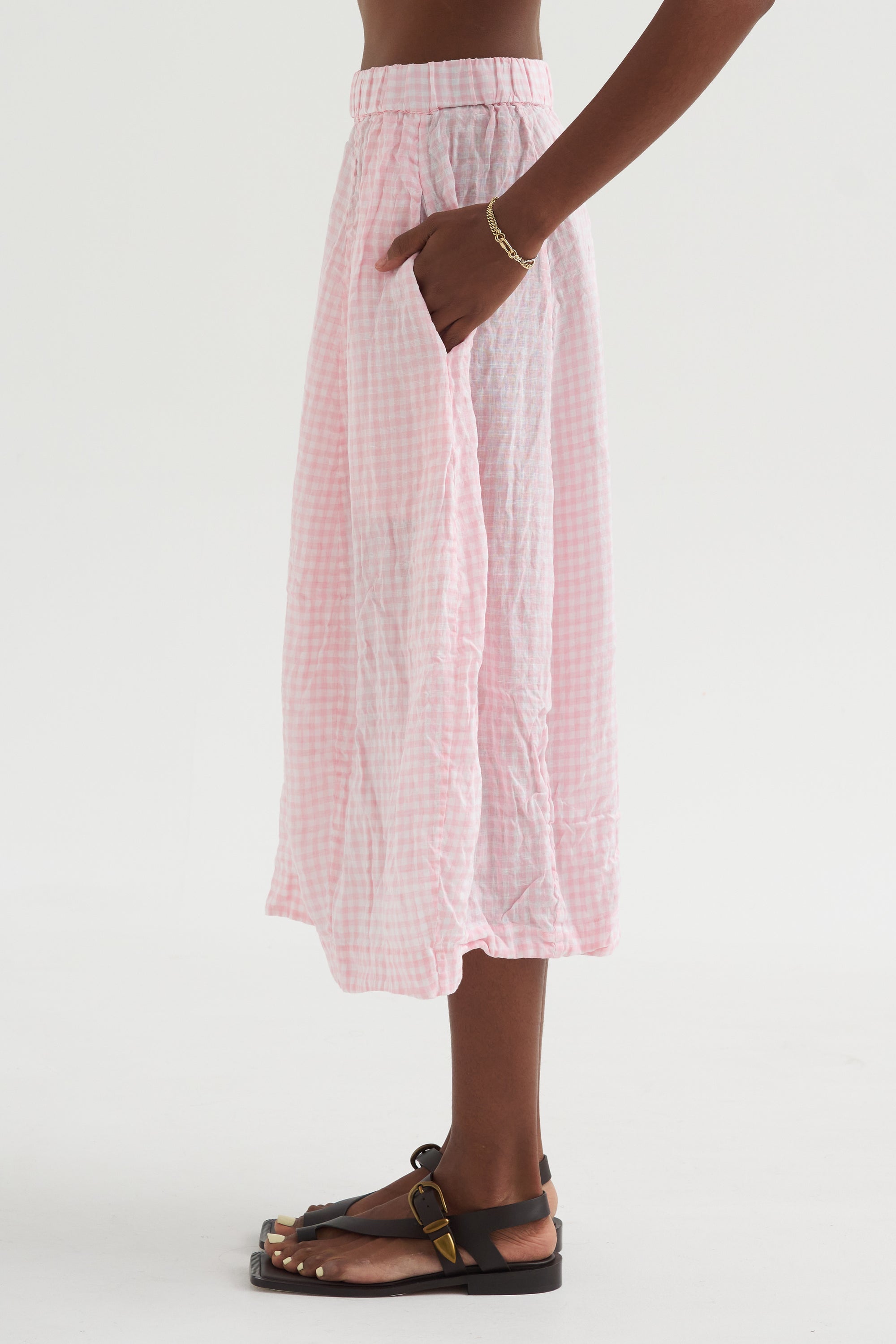 Carla Skirt, Pink Check