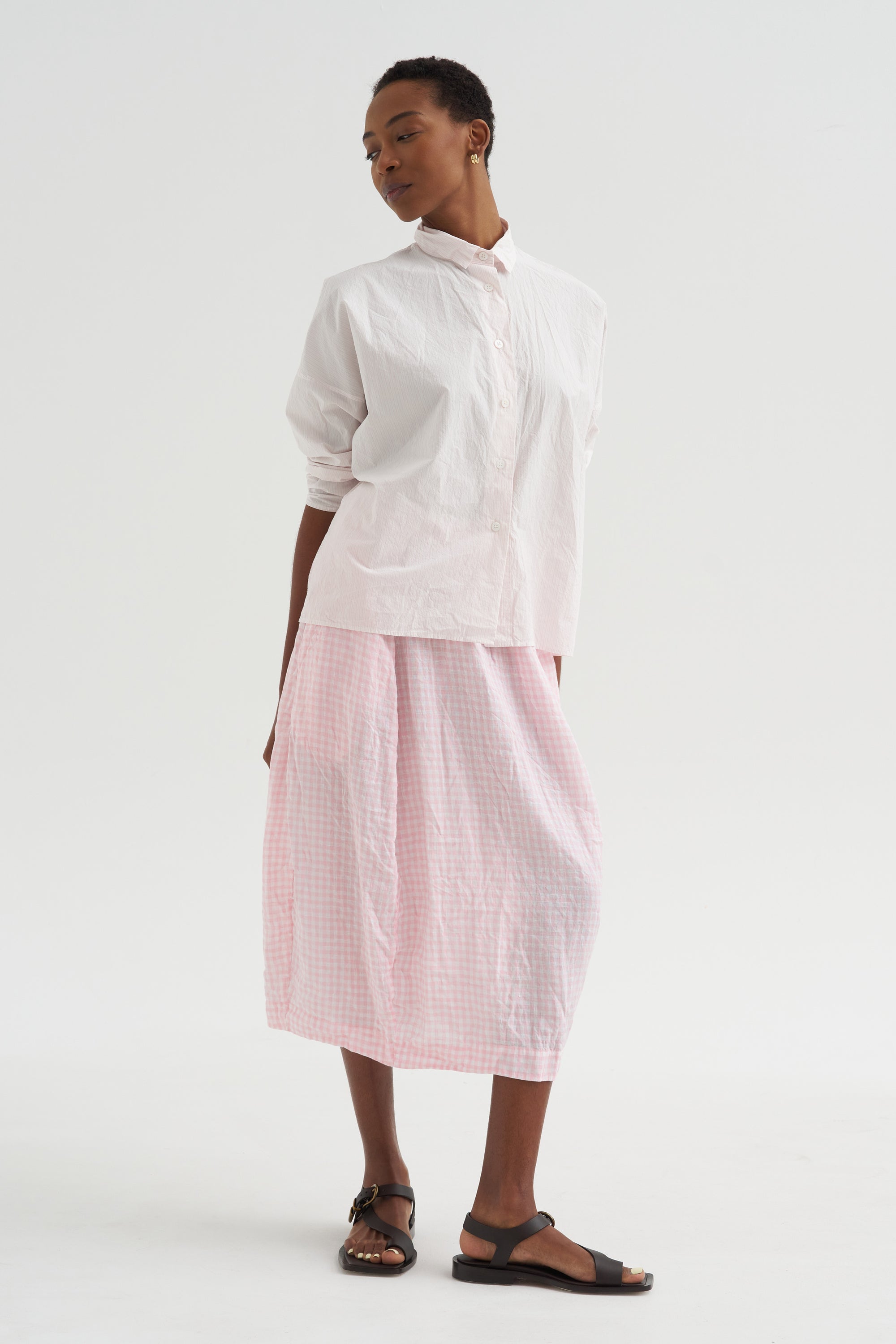 Carla Skirt, Pink Check