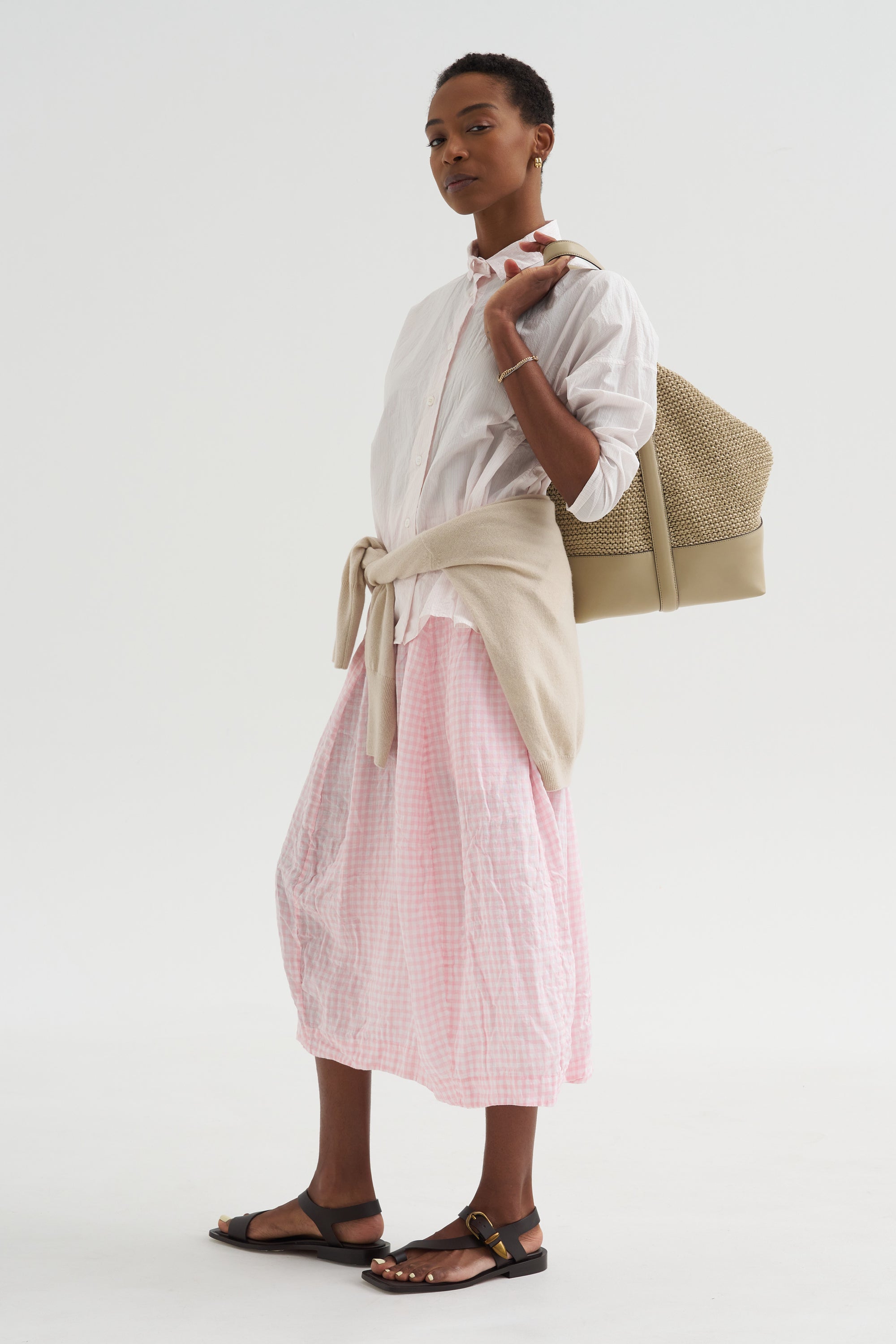 Carla Skirt, Pink Check