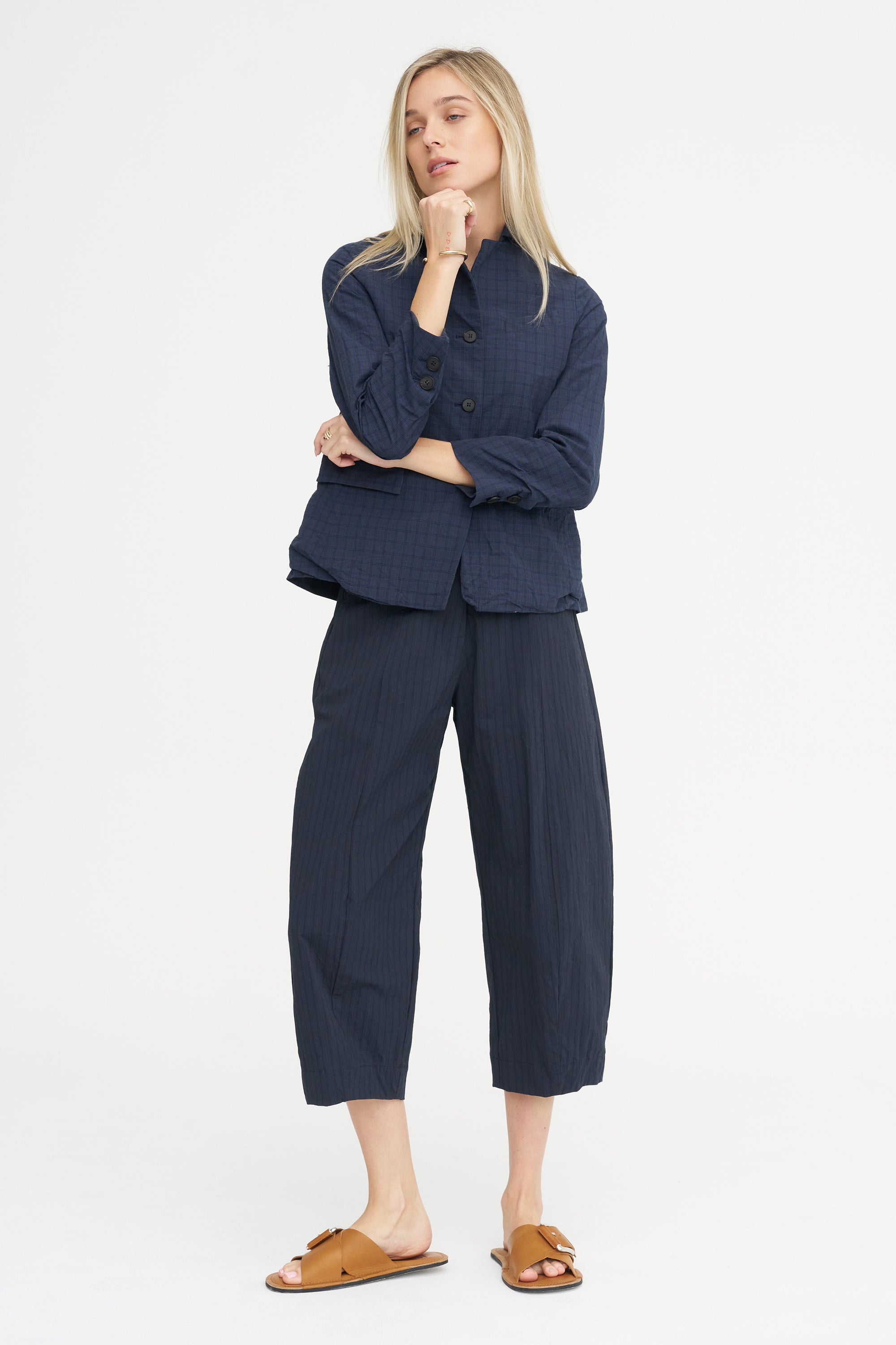 Sandra Pants, Navy Stripe