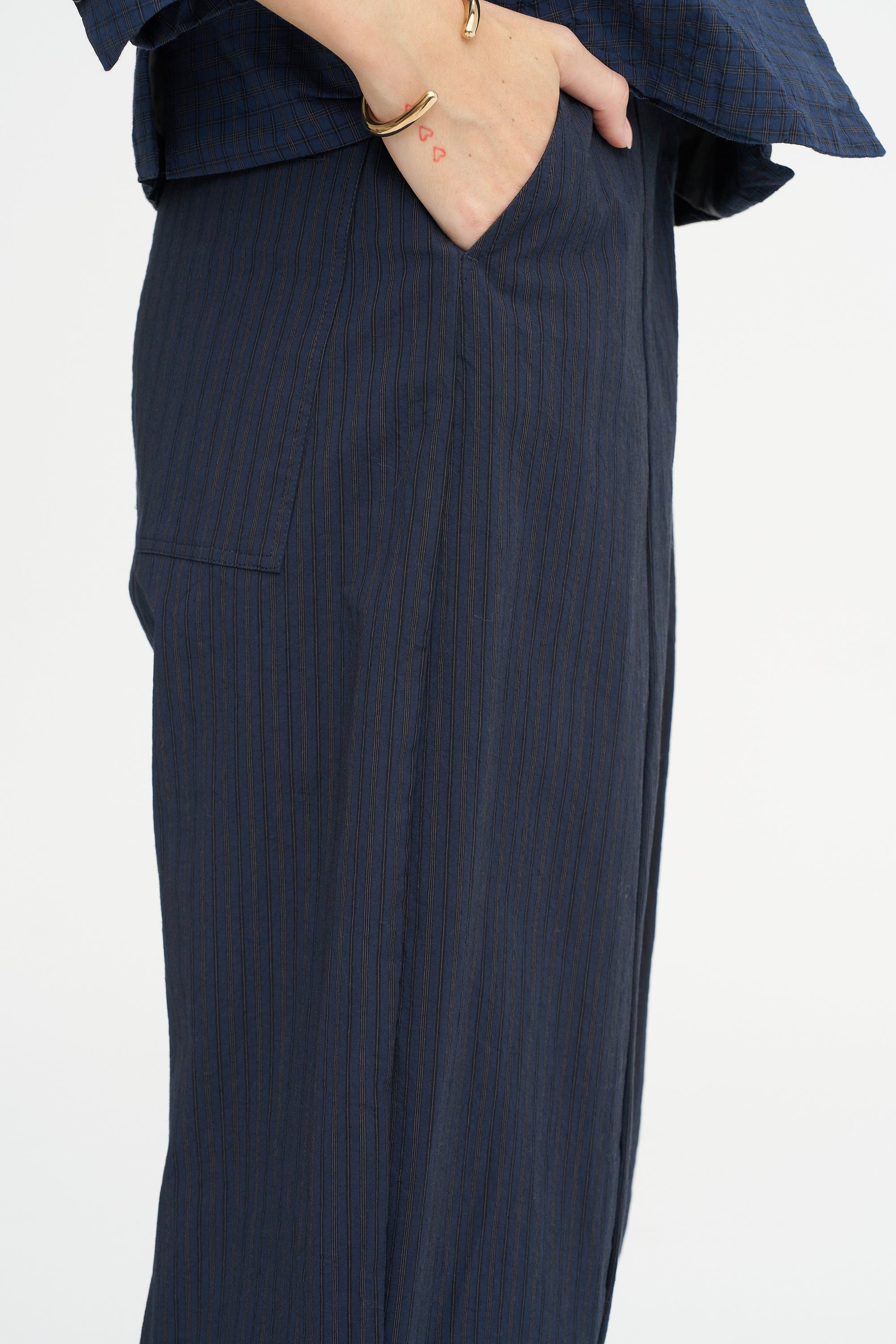 Sandra Pants, Navy Stripe