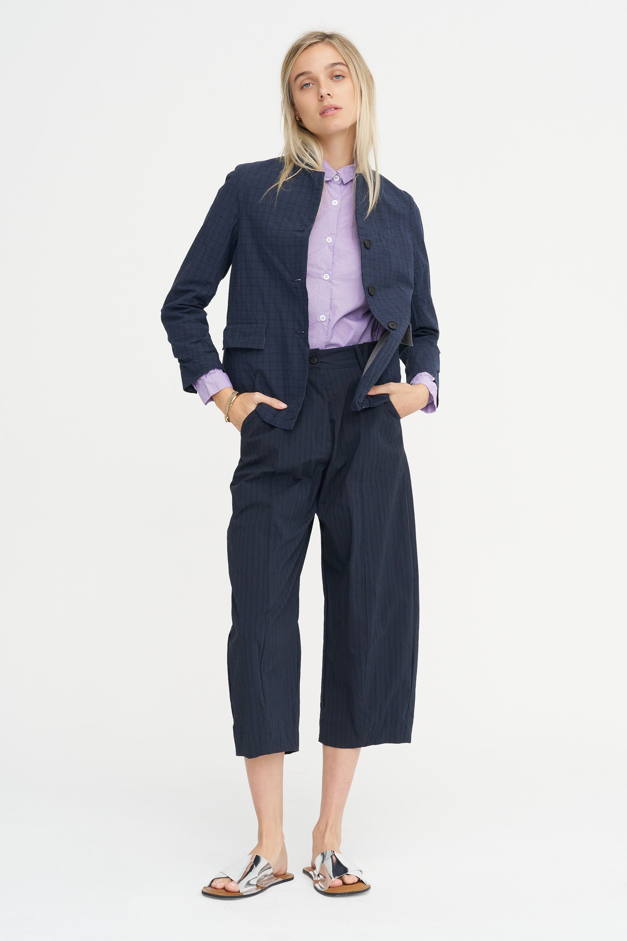 Tyrol Shirt, Purple Check