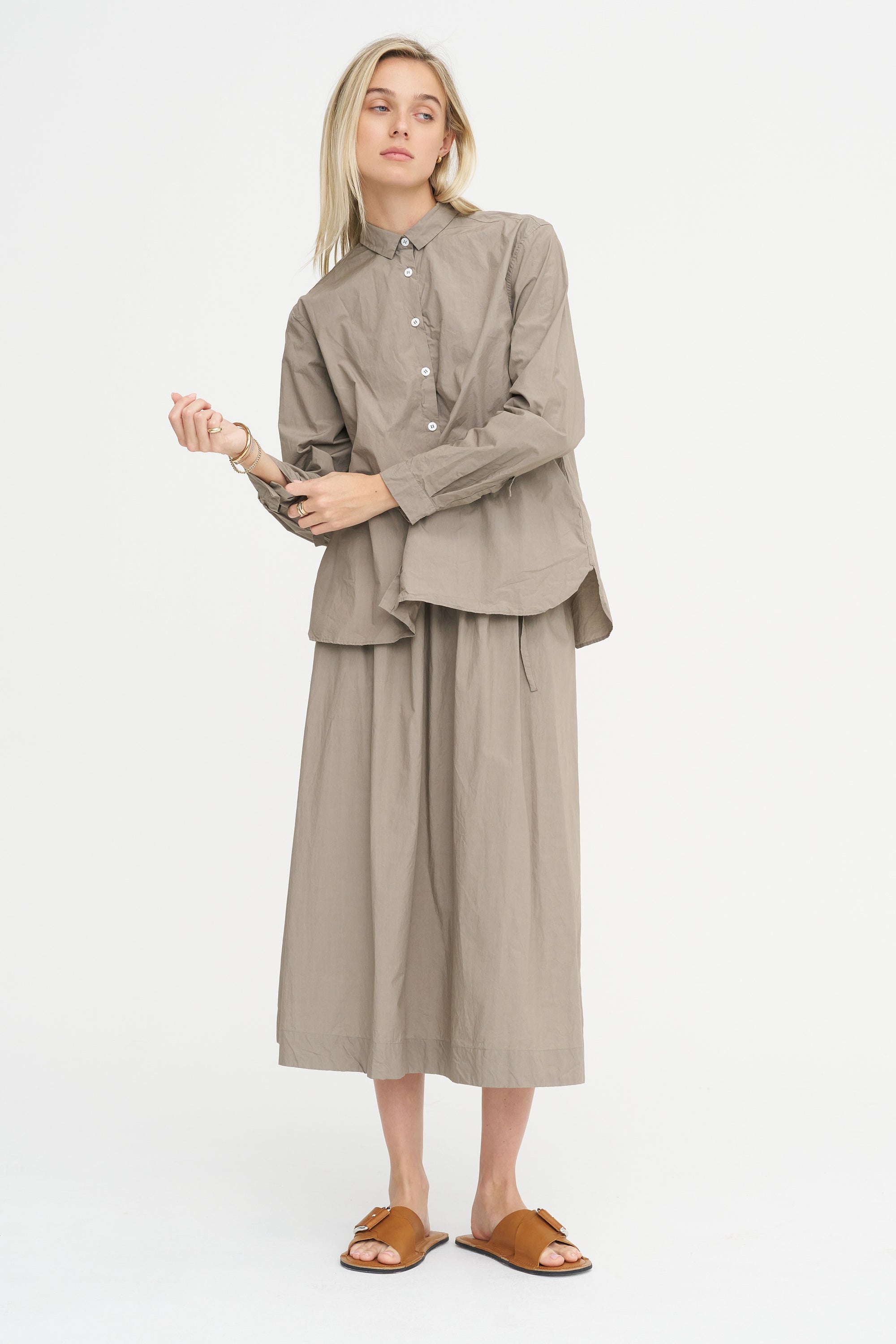 Loose Tyrol Shirt, Taupe