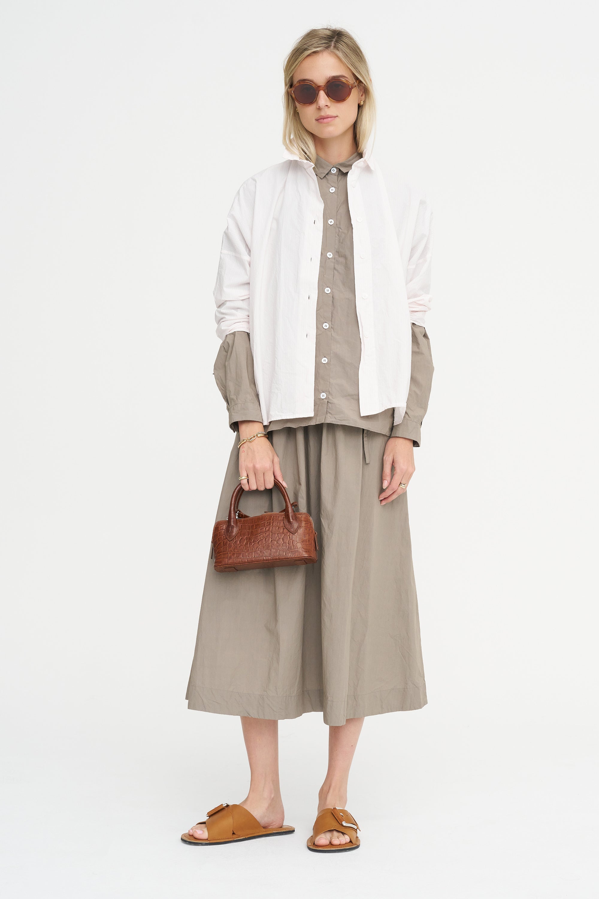 Loose Tyrol Shirt, Taupe