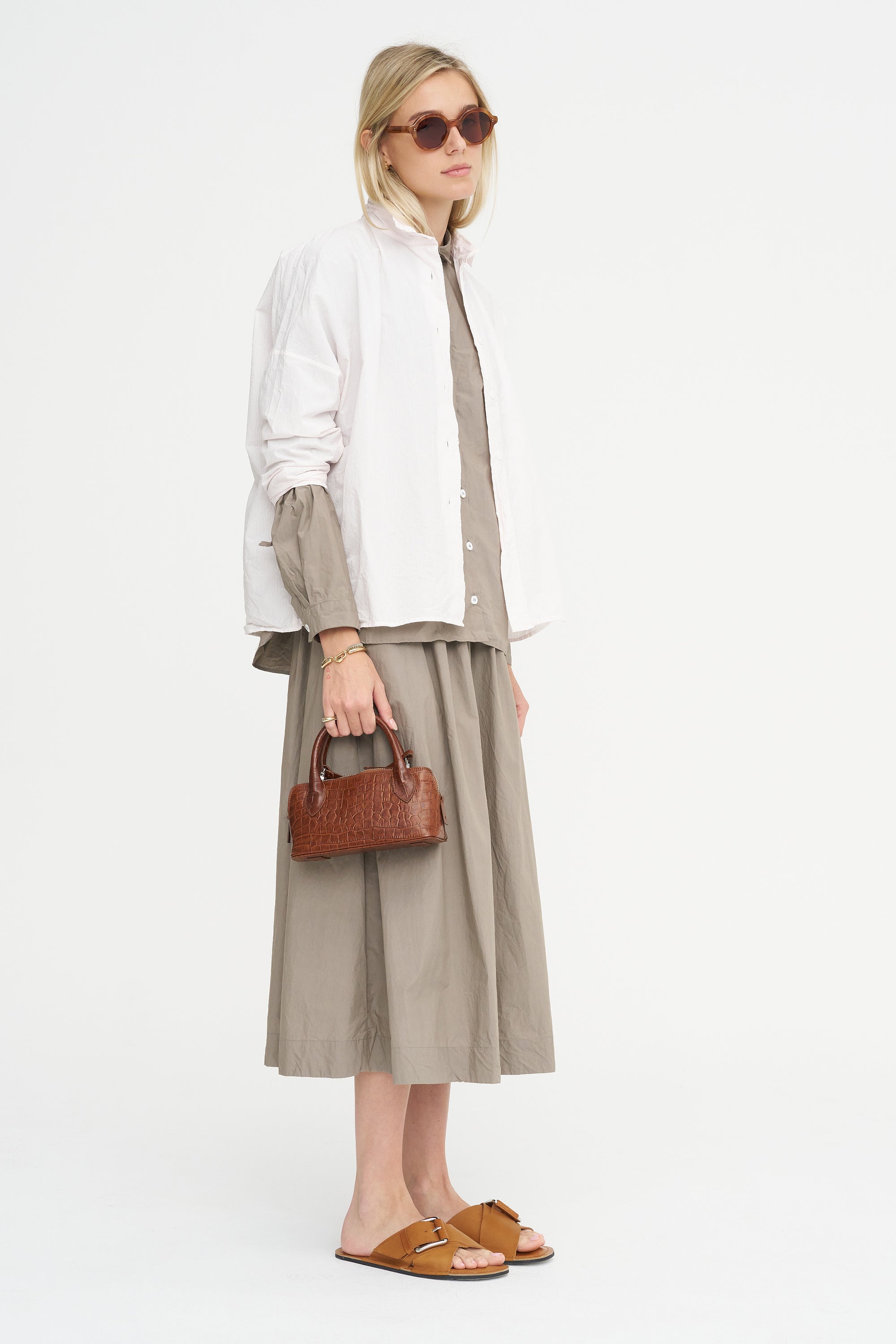 Loose Tyrol Shirt, Taupe