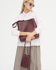Folded Tote Bag, Burgundy
