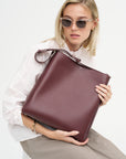 Folded Tote Bag, Burgundy