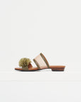 Alexa - Flat Leather Sandal, Military Green