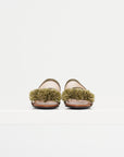 Alexa - Flat Leather Sandal, Military Green