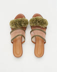 Alexa - Flat Leather Sandal, Military Green