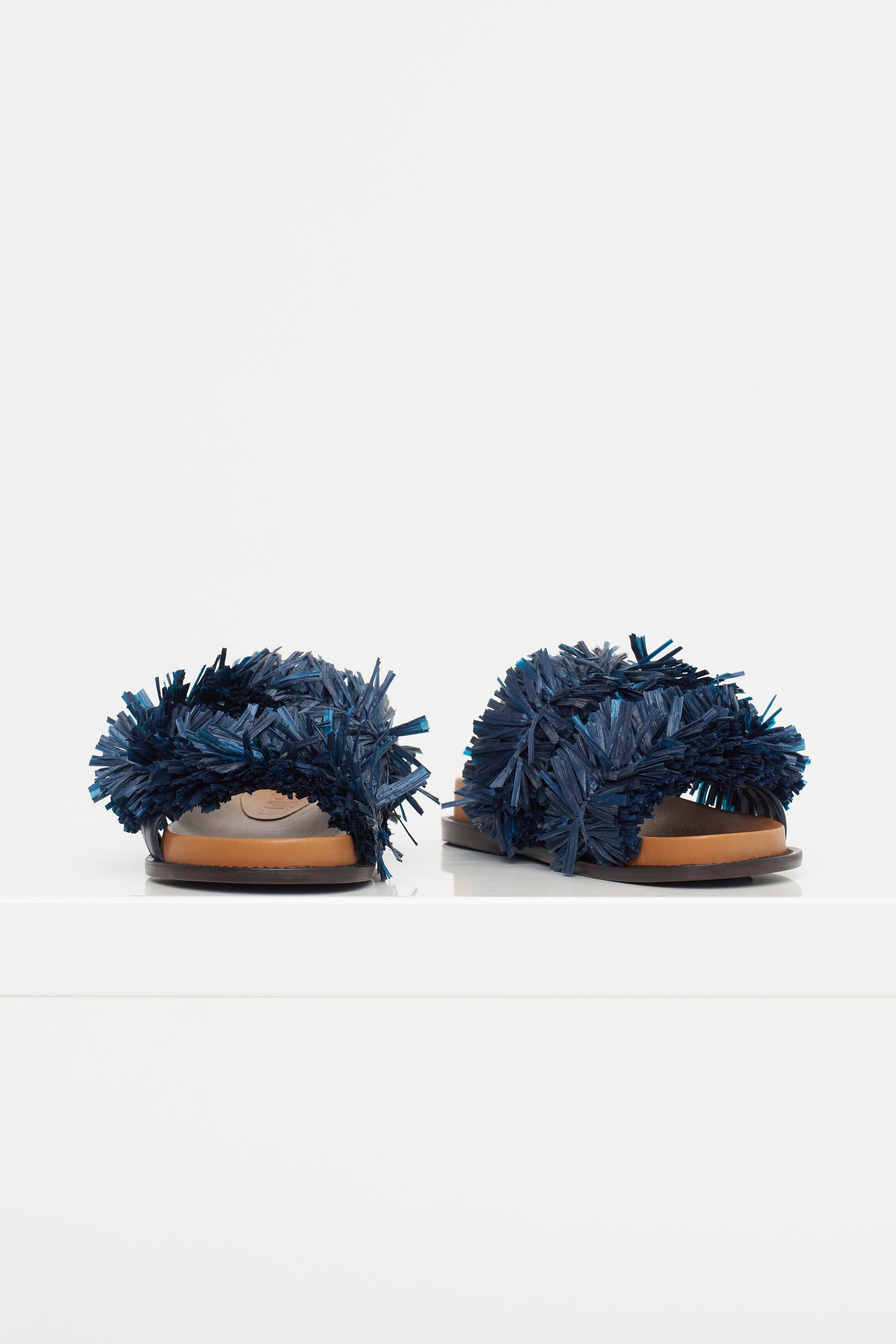 Alice - Raffia Flip Flops, Navy Blue