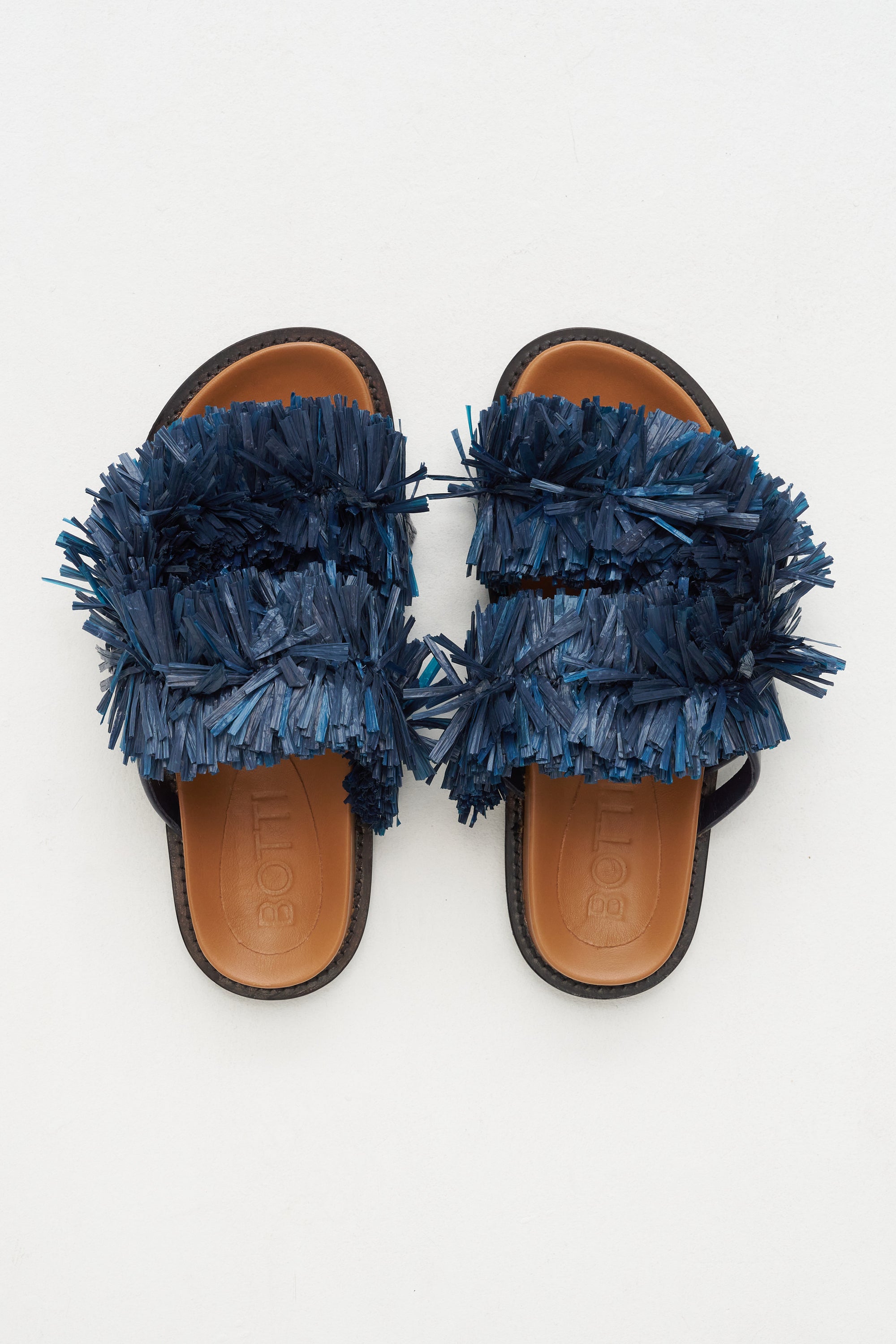 Alice - Raffia Flip Flops, Navy Blue