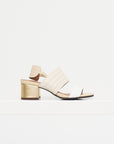 Laura - Leather Heeled Sandal, Off-White
