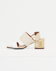 Laura - Leather Heeled Sandal, Off-White