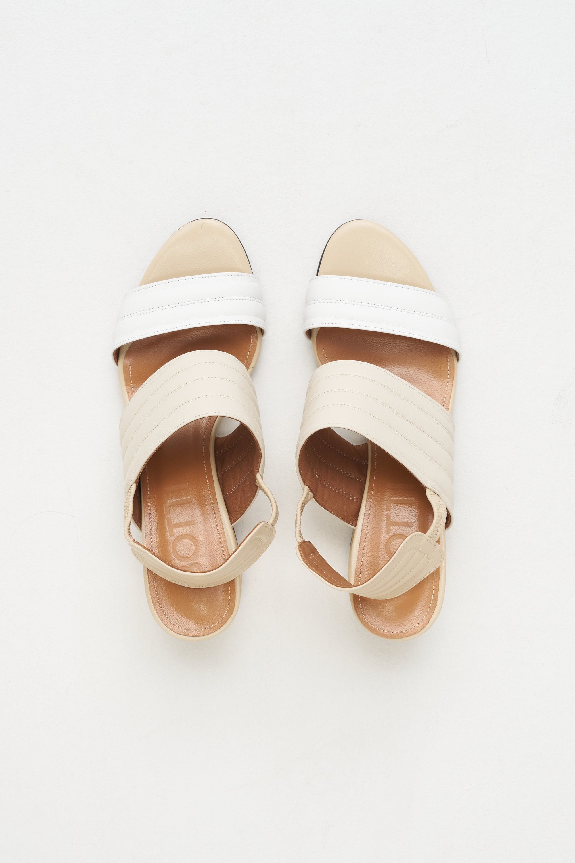 Laura - Leather Heeled Sandal, Off-White