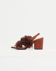 Olinda - Beaded Heeled Sandal, Cappuccino