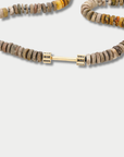 "Bosfor" Faceted Disc Bead Strand, Jasper & Black Diamonds