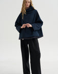 High-Neck Pearl Top, Midnight