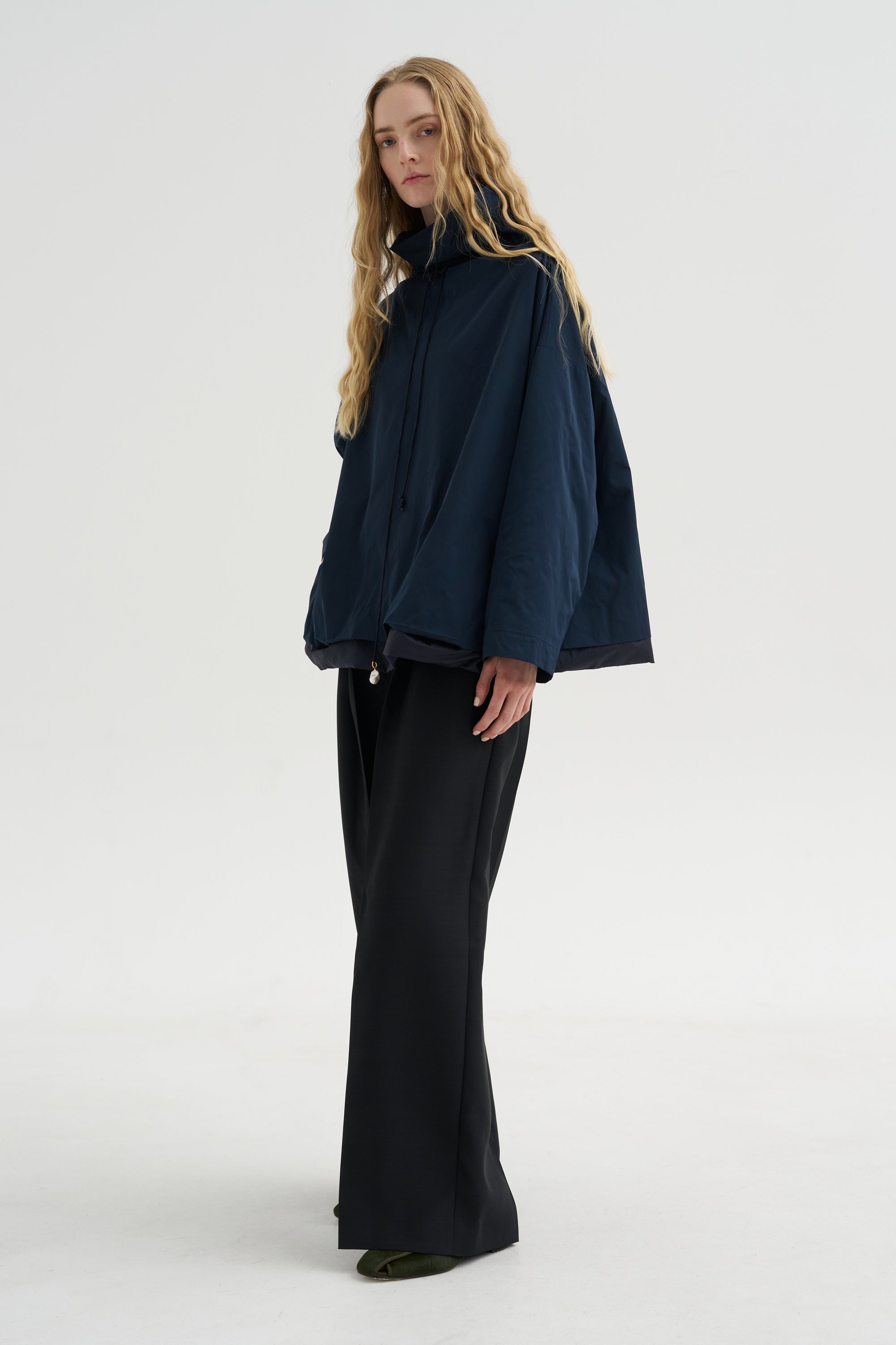 High-Neck Pearl Top, Midnight