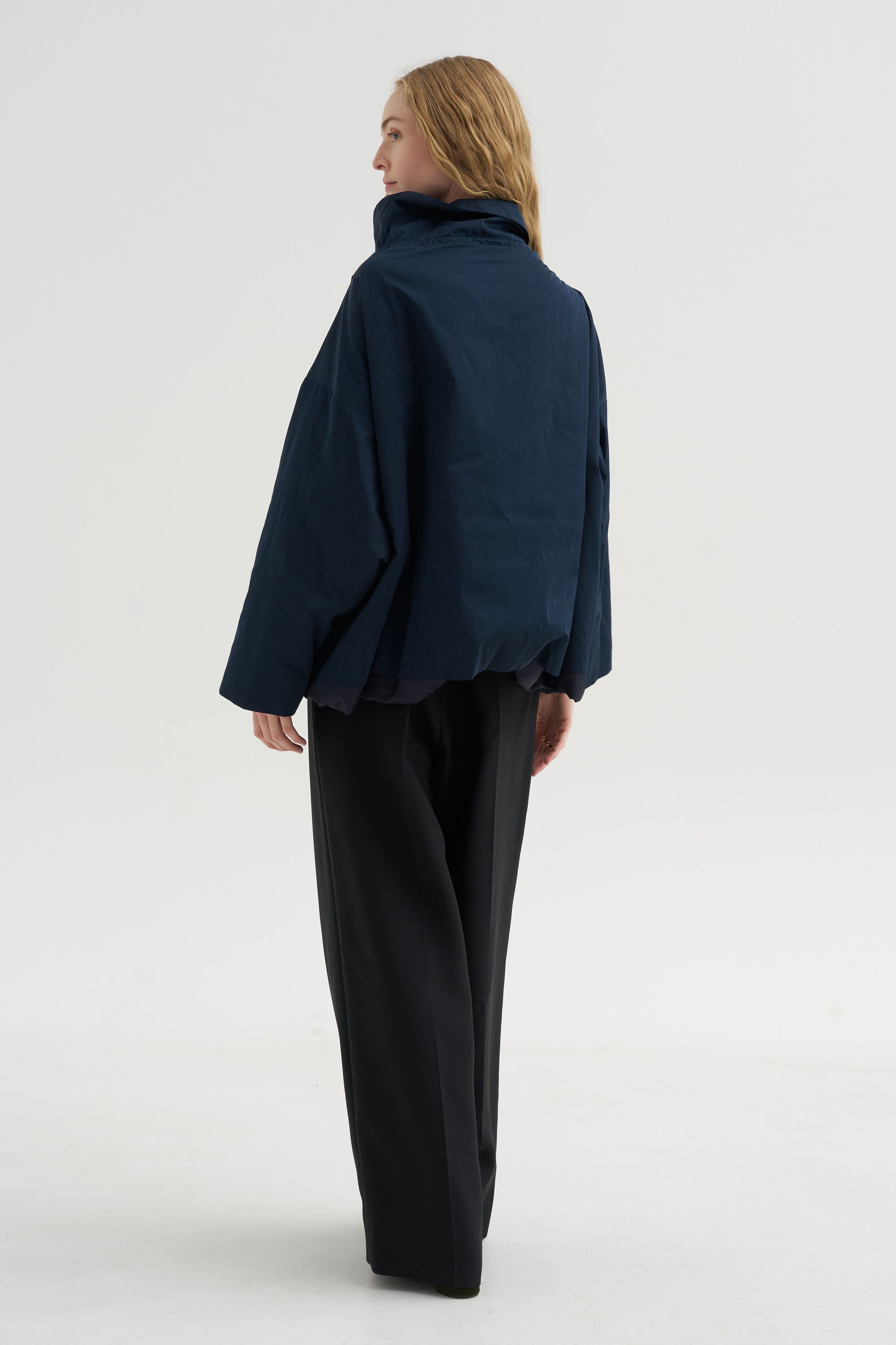 High-Neck Pearl Top, Midnight