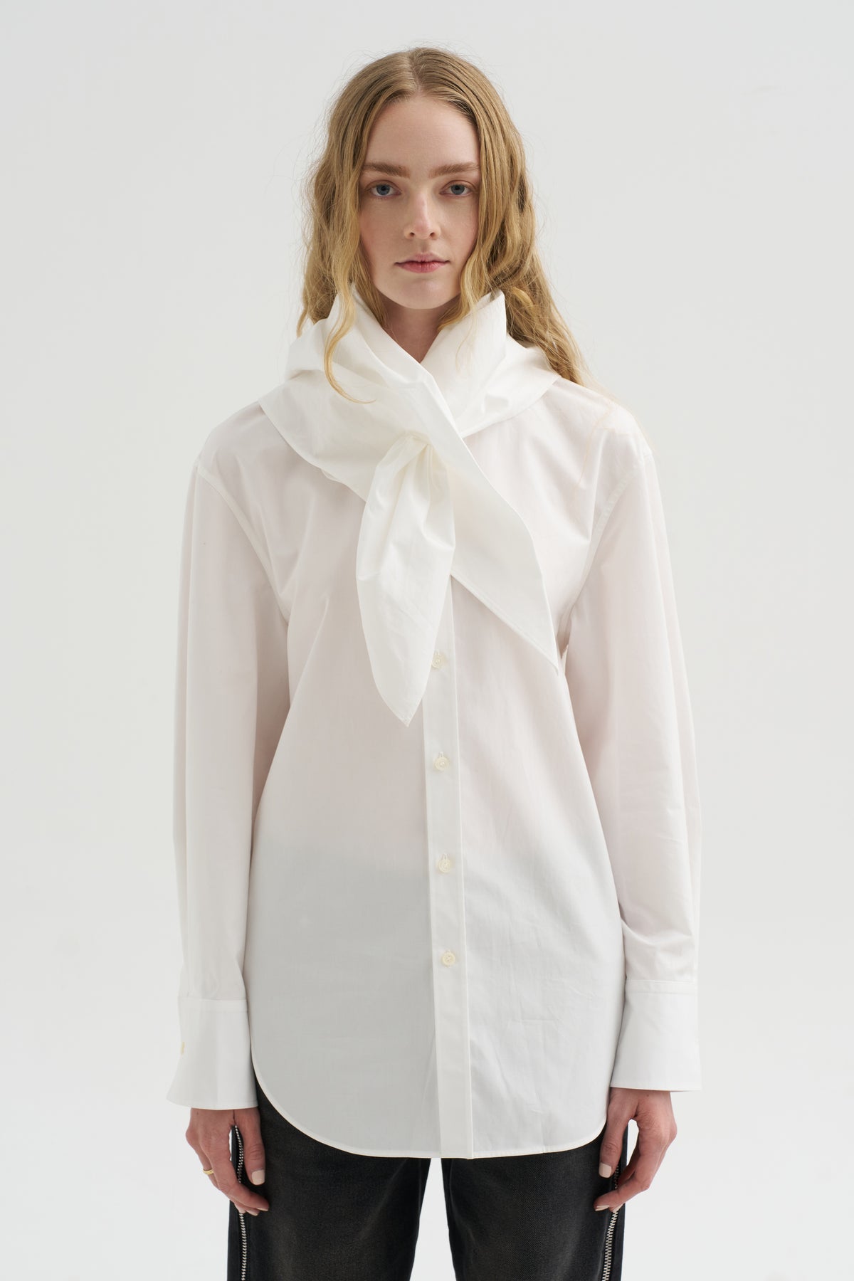 Scarf Shirt, White