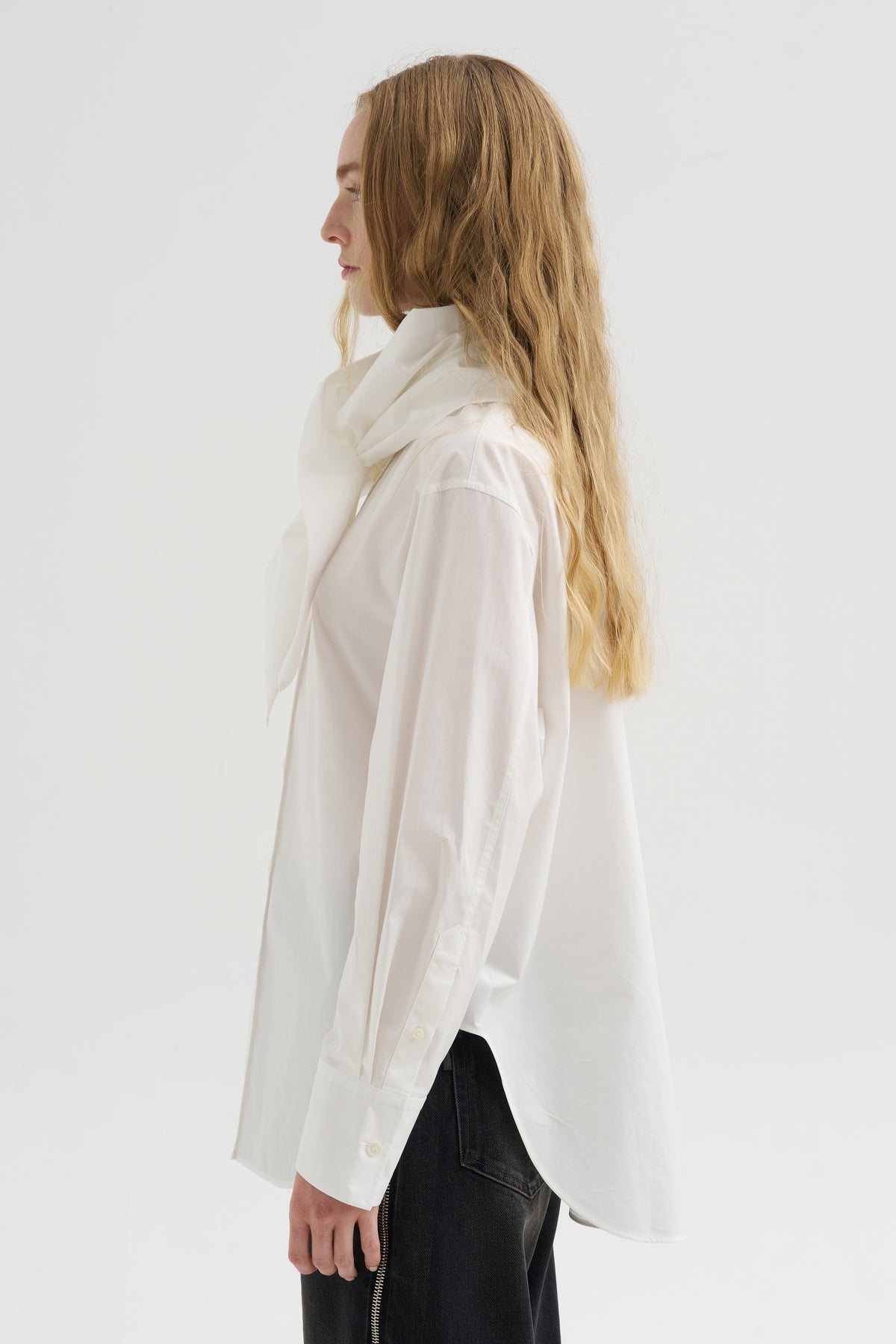 Scarf Shirt, White