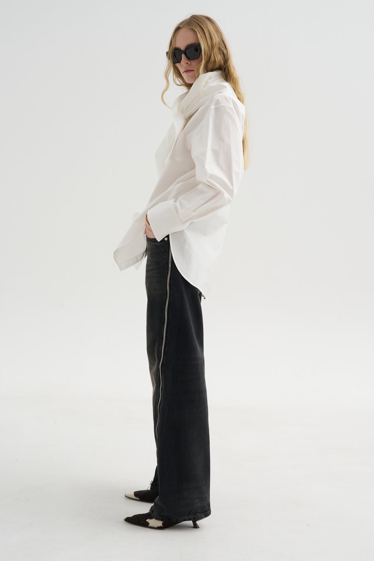 Scarf Shirt, White
