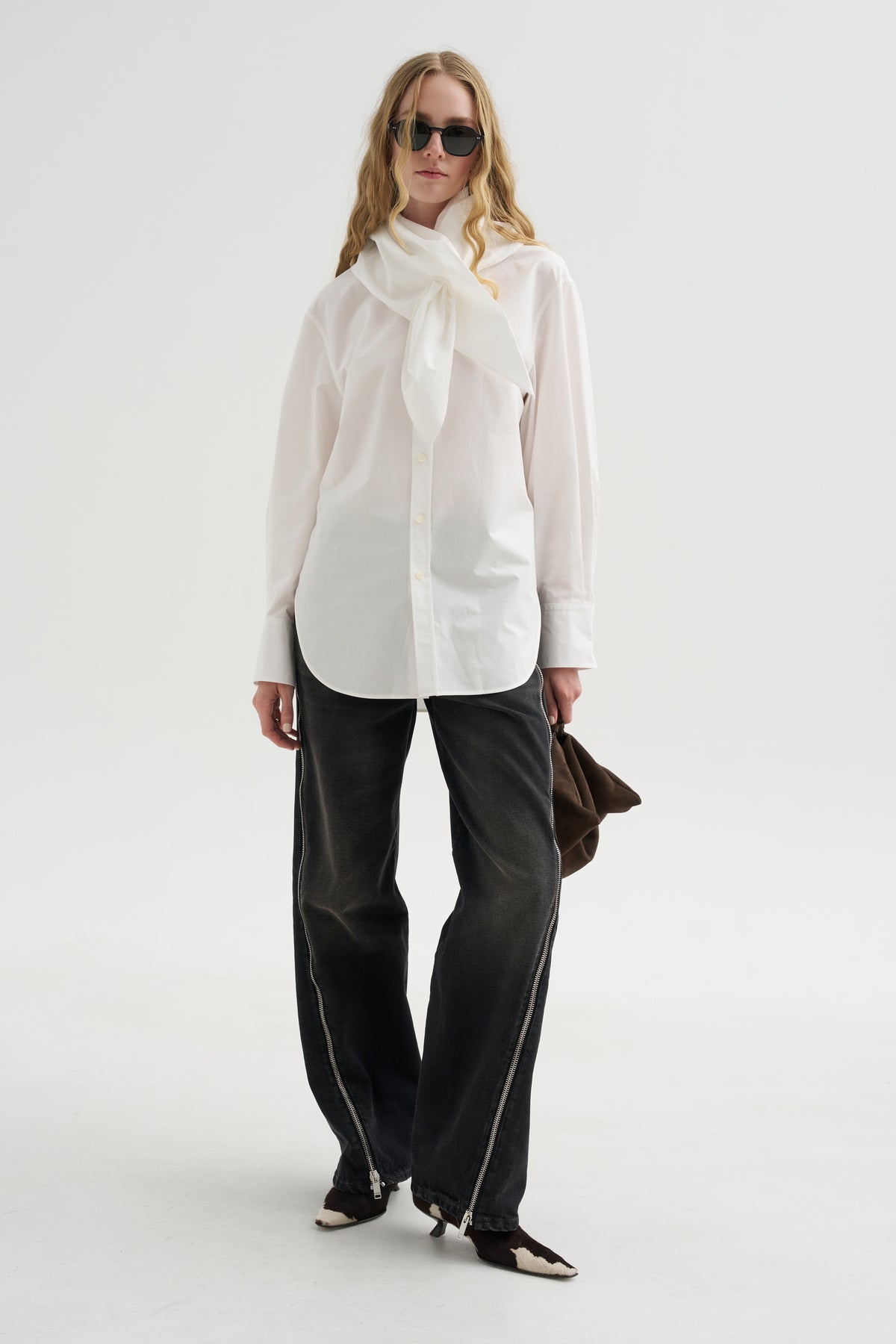Scarf Shirt, White
