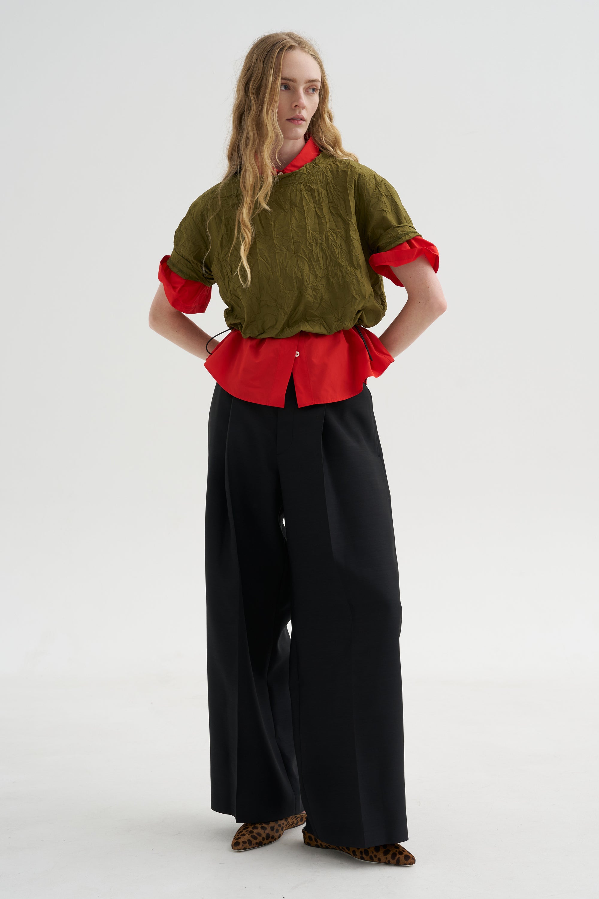 Pleat Front Trousers, Deep Black