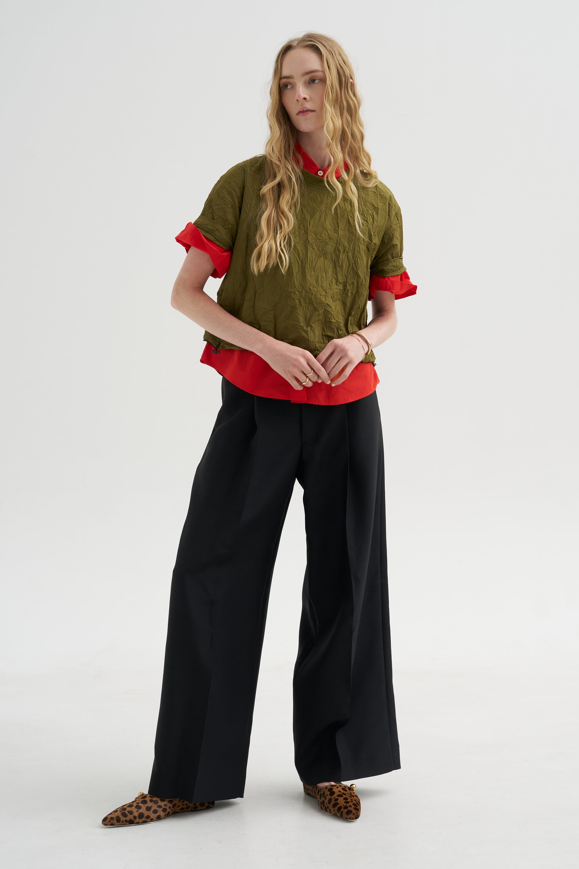 Pleat Front Trousers, Deep Black