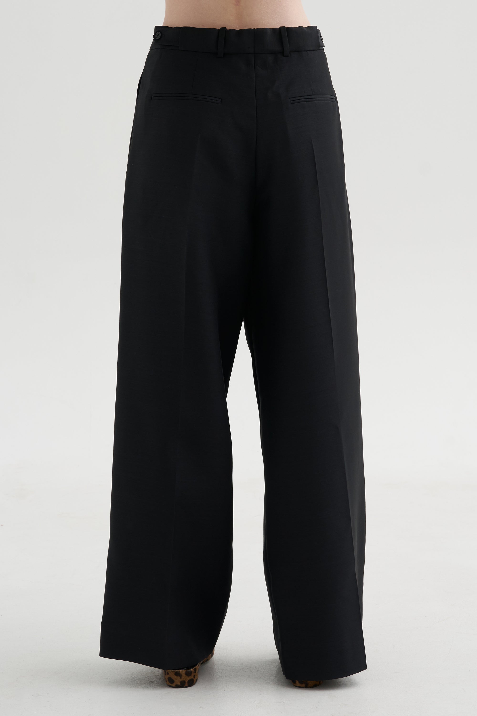 Pleat Front Trousers, Deep Black