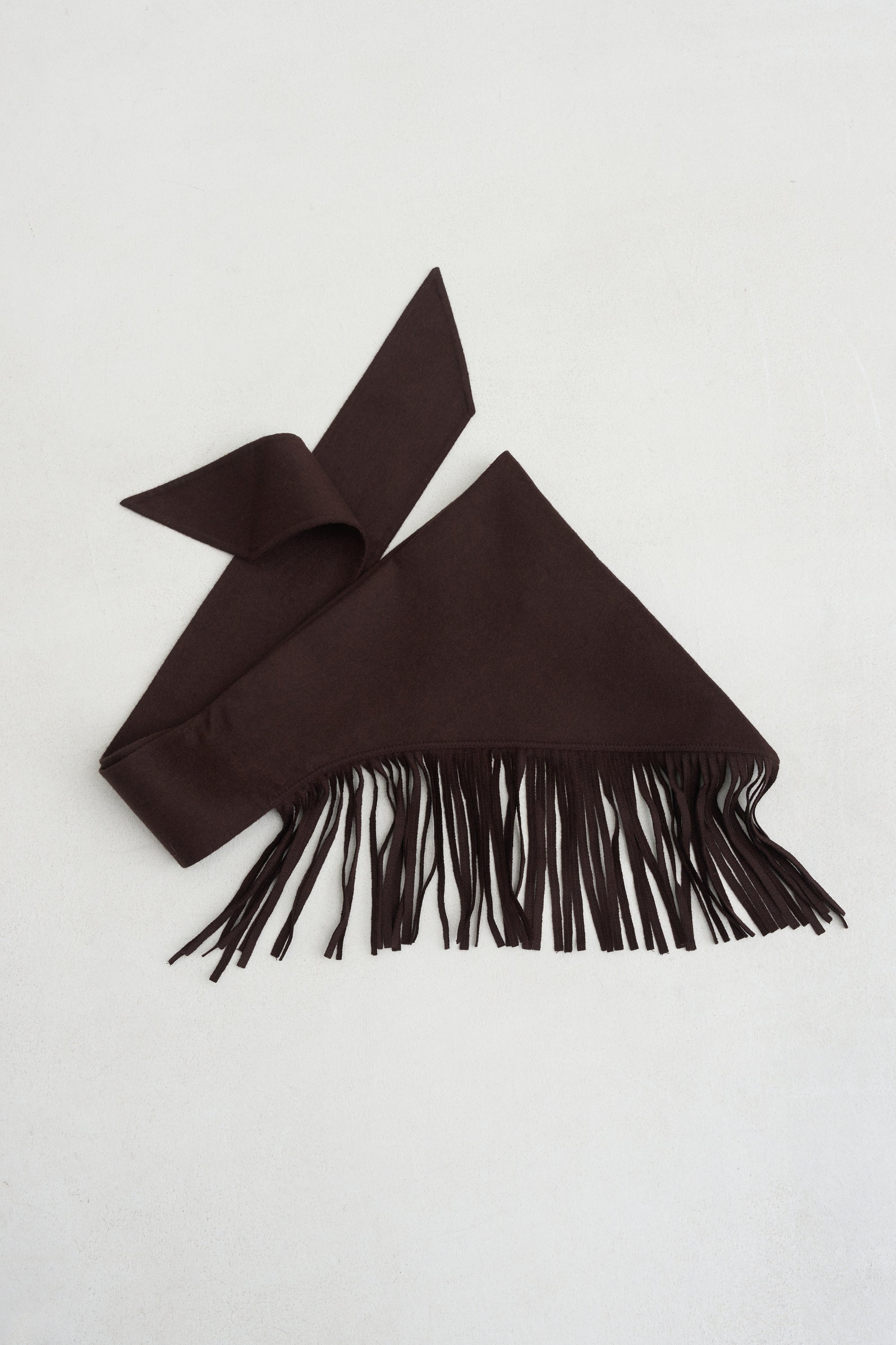 Fringed Bandana Scarf, Chocolate