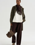 Fringed Bandana Scarf, Chocolate