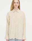 Waga Long Sleeve Shirt - Wind Stripe, Nat Stripe