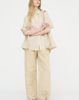 Waga Short Sleeve Shirt - Taffeta Silk, Stripe 1