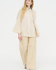 Waga Short Sleeve Shirt - Taffeta Silk, Stripe 1