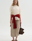 Jennie Skirt, Beige Stripe