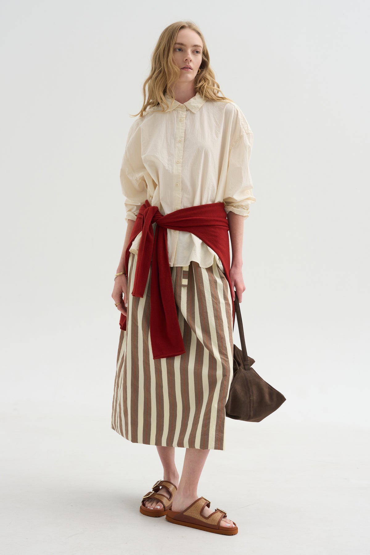 Jennie Skirt, Beige Stripe