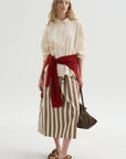 Jennie Skirt, Beige Stripe